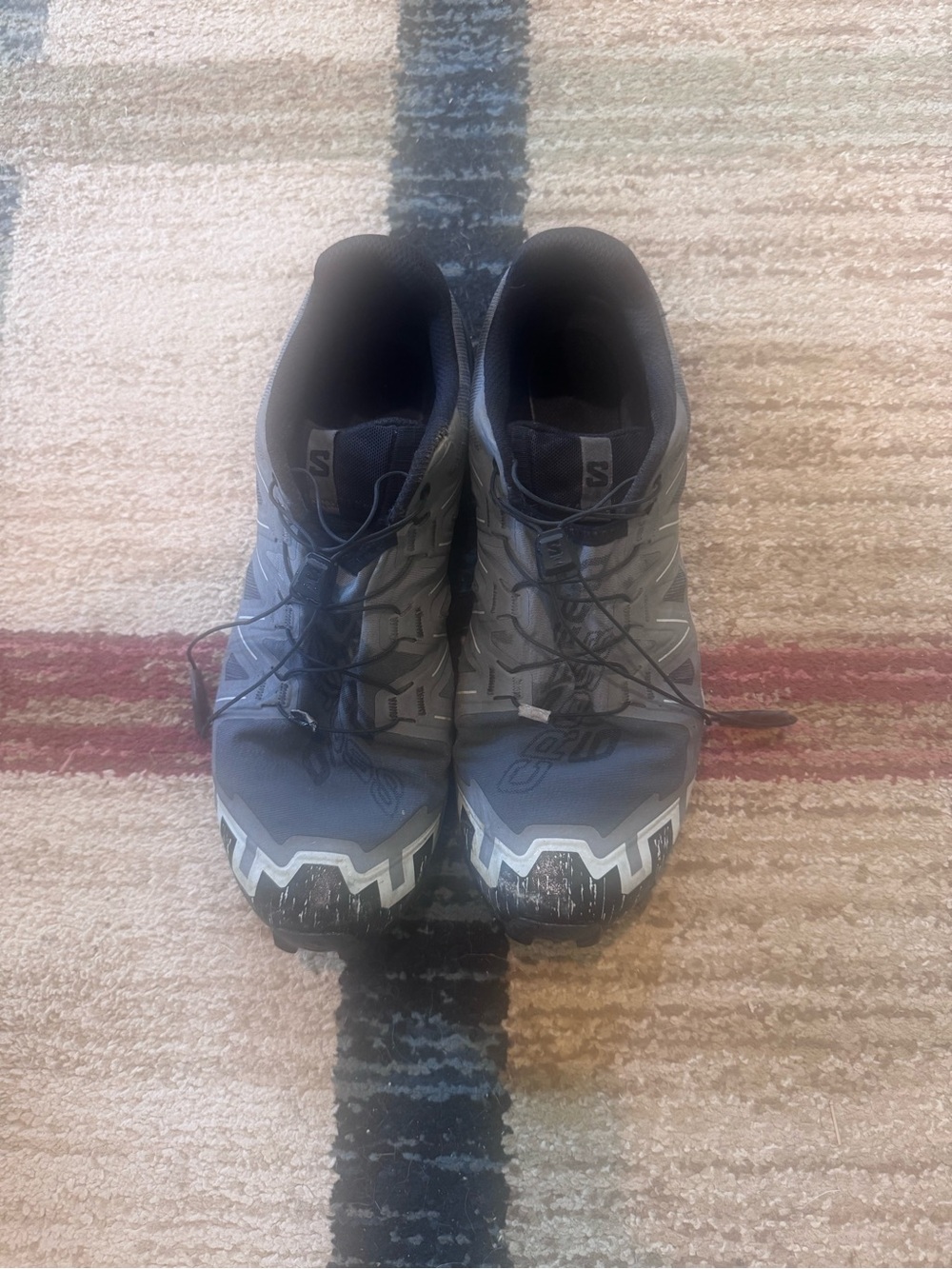 Salomon Men's Trail Running Shoes - Gray and Black size 10.5 used